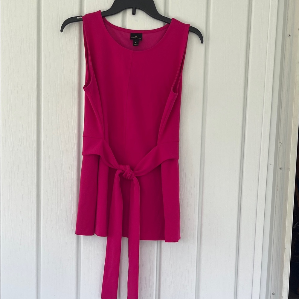 Worthington Fuchsia Sleeveless Tie-Waist Top